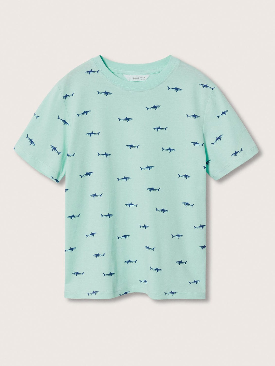 

Mango Kids Boys Green & Blue Printed Pure Cotton Sustainable T-shirt