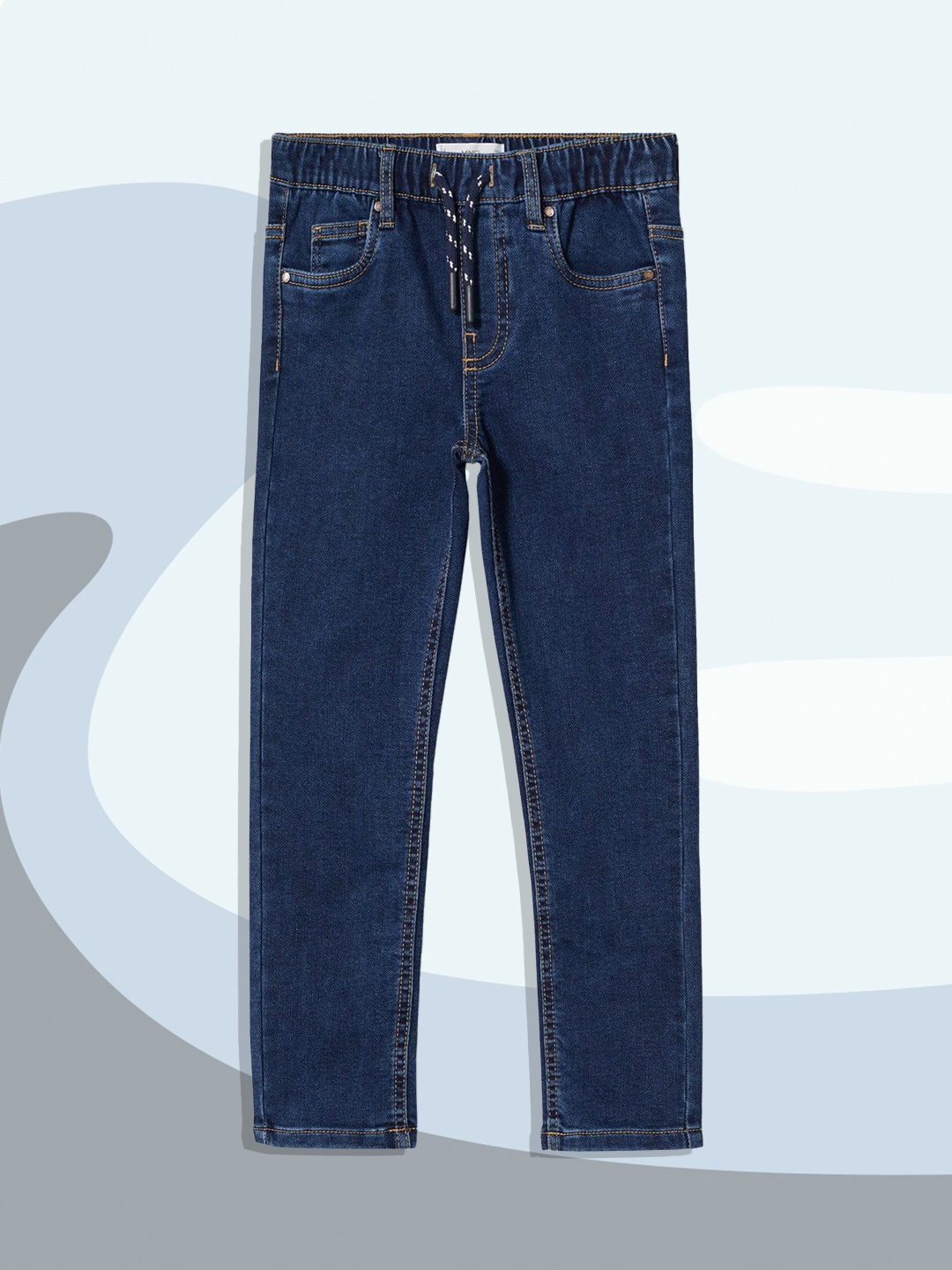 

Mango Kids Boys Navy Blue Slim Fit Stretchable Sustainable Jeans