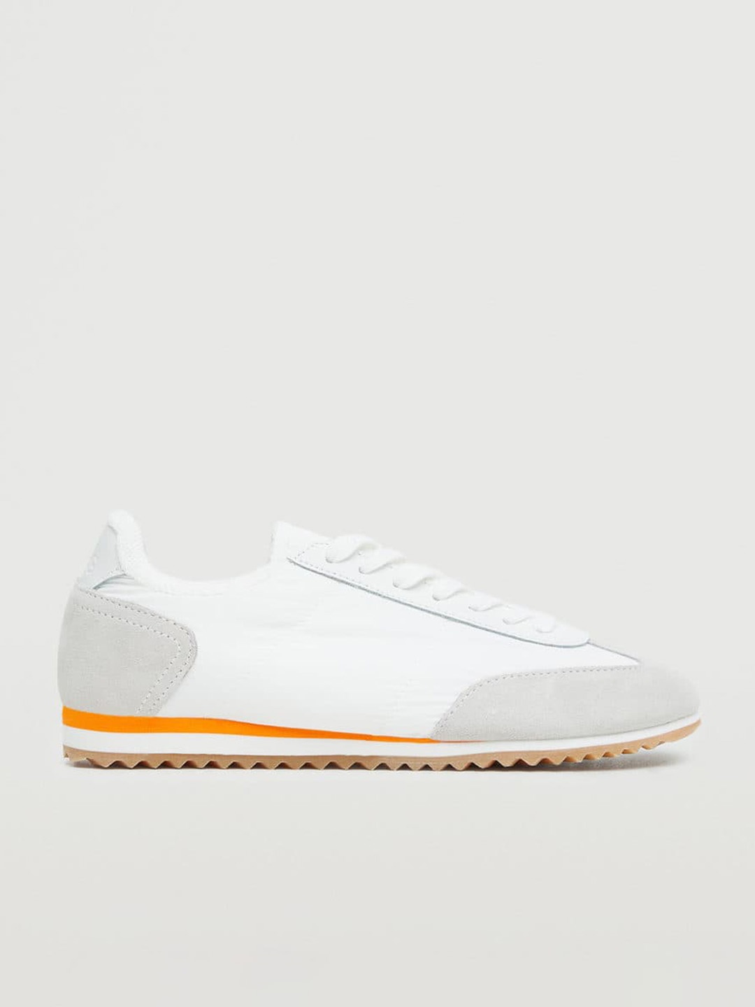 

MANGO Women White Colourblocked Patent Leather Sneakers