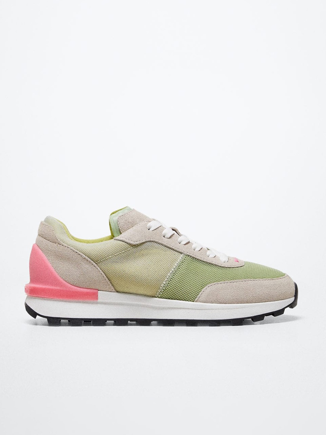 

MANGO Women Green & Grey Colourblocked BOSTON Sports Shoes