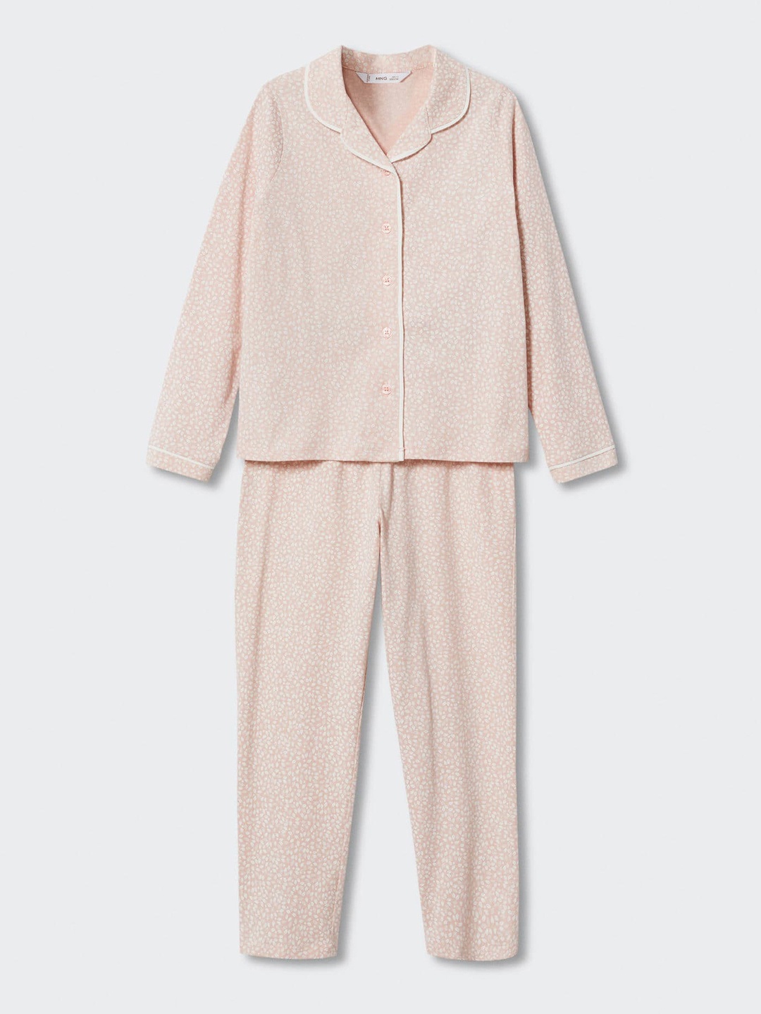 

Mango Kids Girls Floral Print Pure Cotton Sustainable Pyjama Set, Pink
