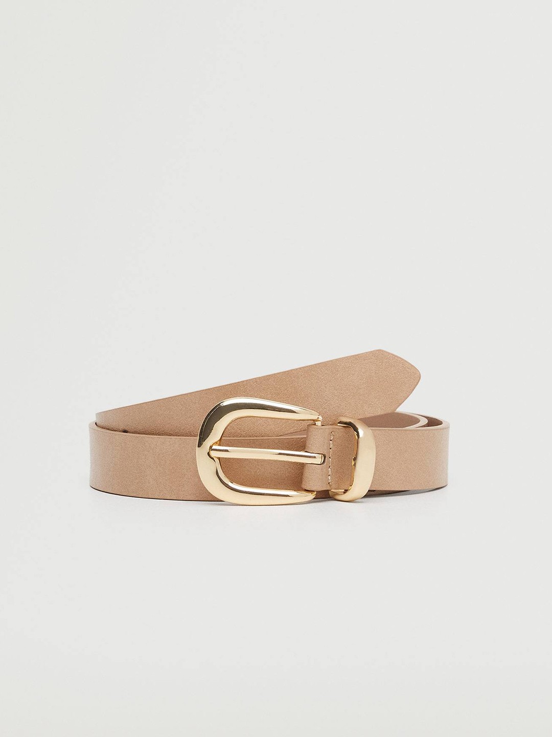

MANGO Women Slim Belt, Beige
