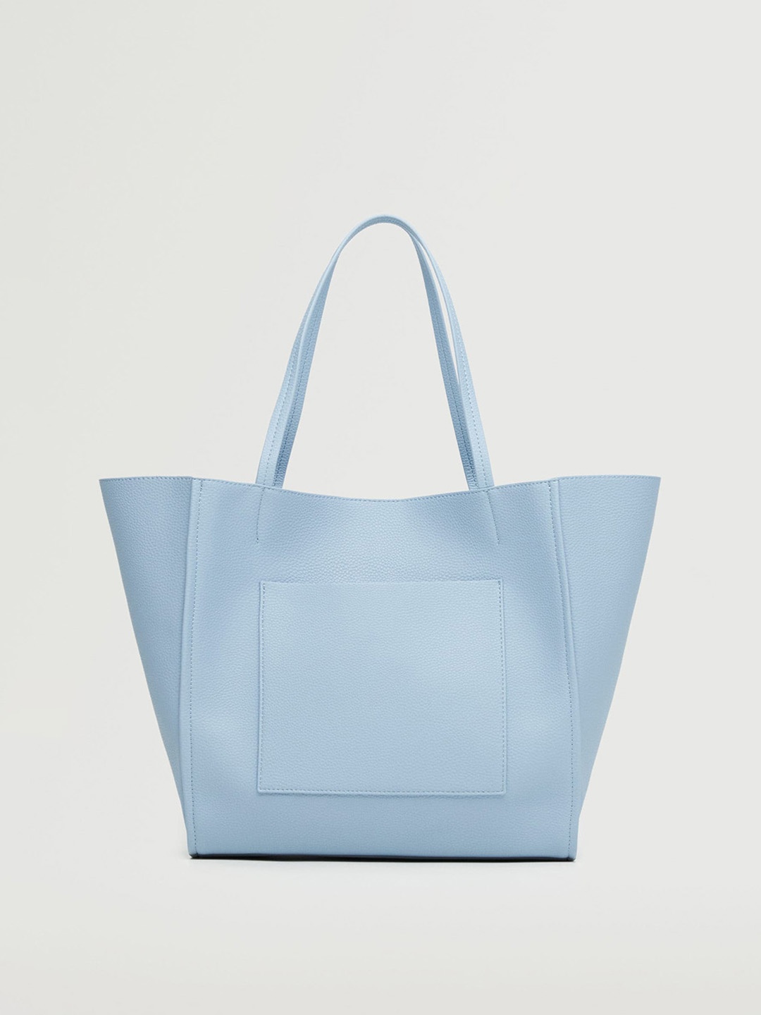 

MANGO Women Blue Solid Structured Tote Bag