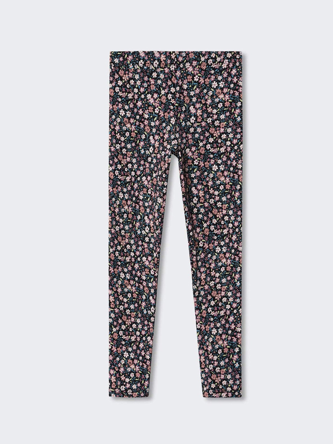 

Mango Kids Girls Black & Pink Floral Print Sustainable Leggings