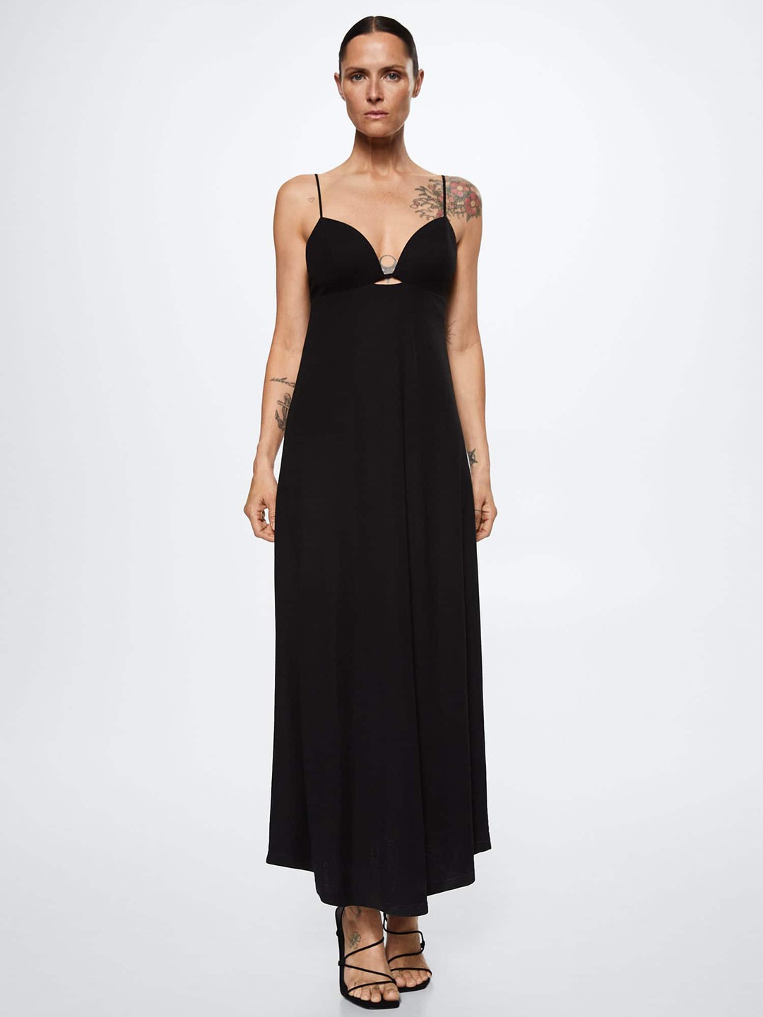 

MANGO Black A-Line Maxi Dress