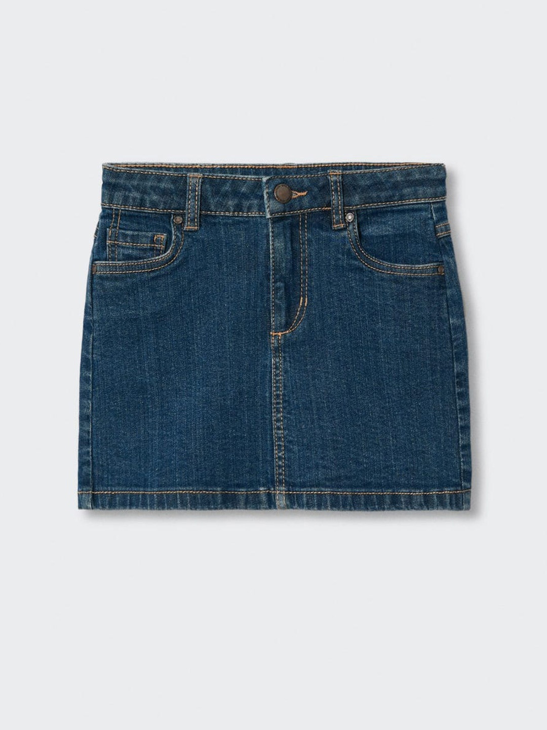 

Mango Kids Girls Navy Blue Solid Knee Length Sustainable Denim Skirt