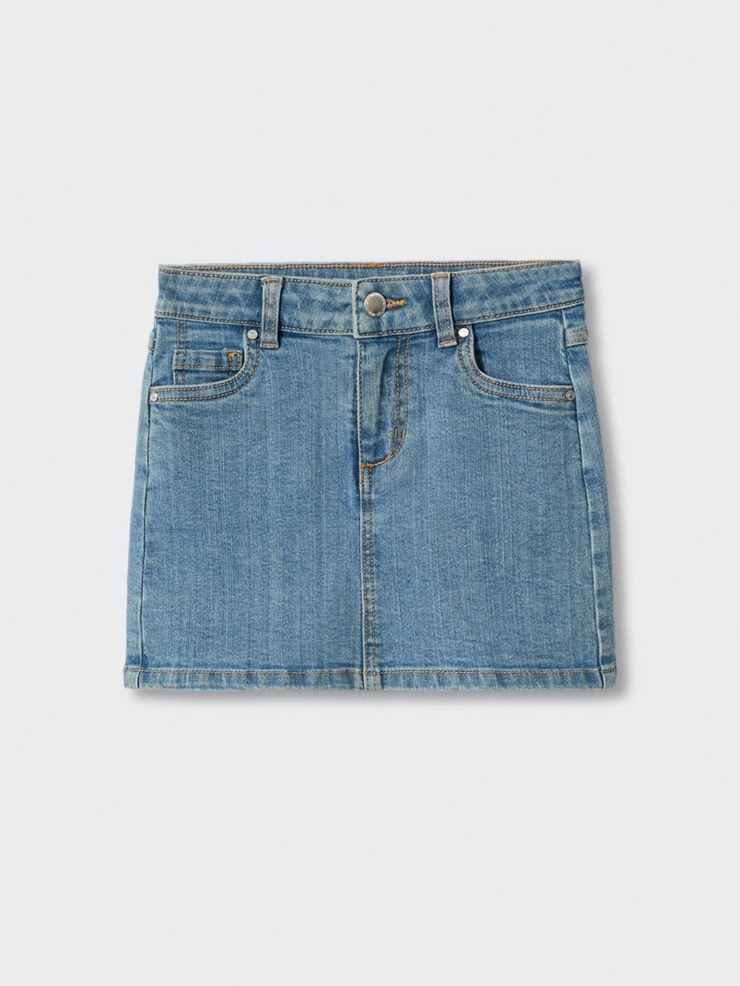 

Mango Kids Girls Blue Solid Knee Length Sustainable Denim Skirt