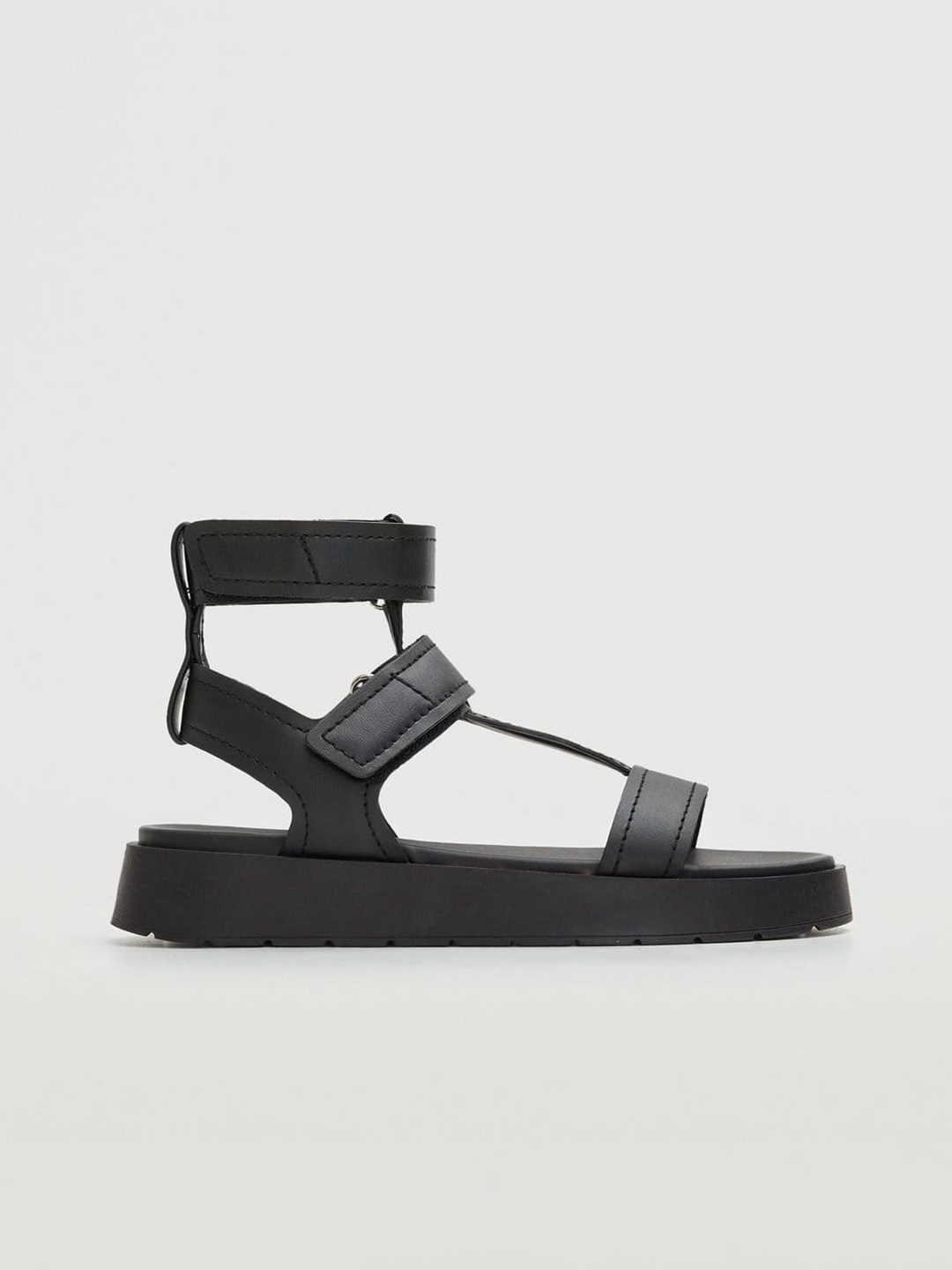

MANGO Women Black Solid Mid-Top Gladiators