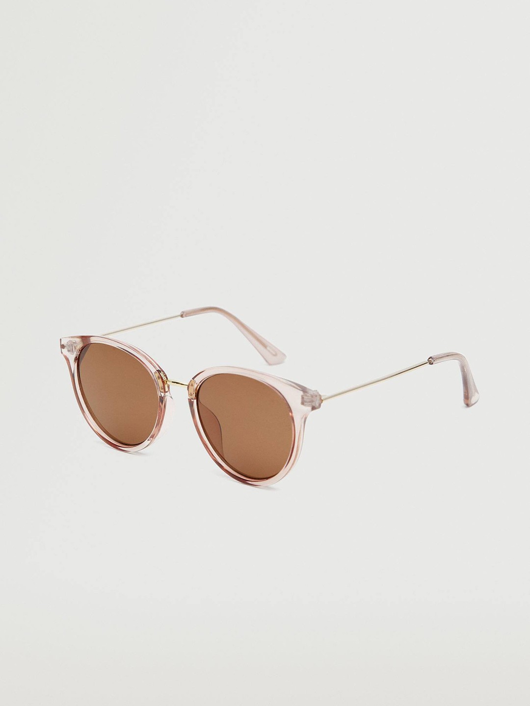 

MANGO Women Oval Sunglasses with UV Protected Lens 37050779, Brown