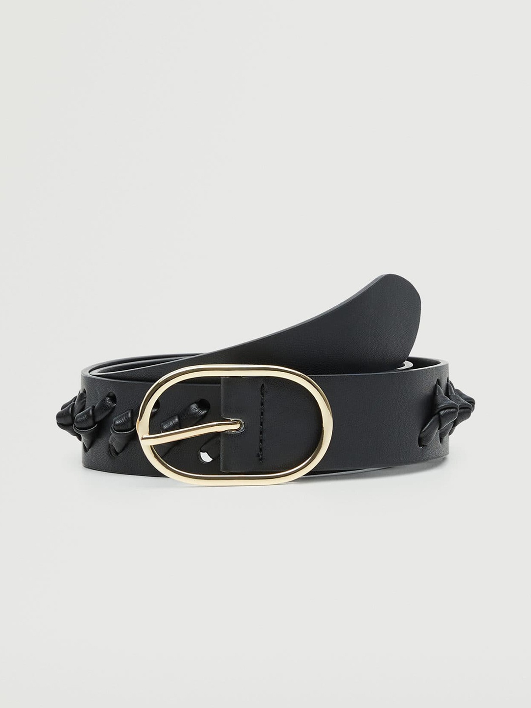 

MANGO Women Black Solid Belt with Knot Detail