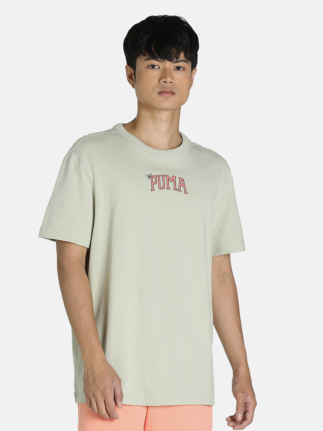 

Puma Men Green Downtown Graphic Crew Neck T-shirt