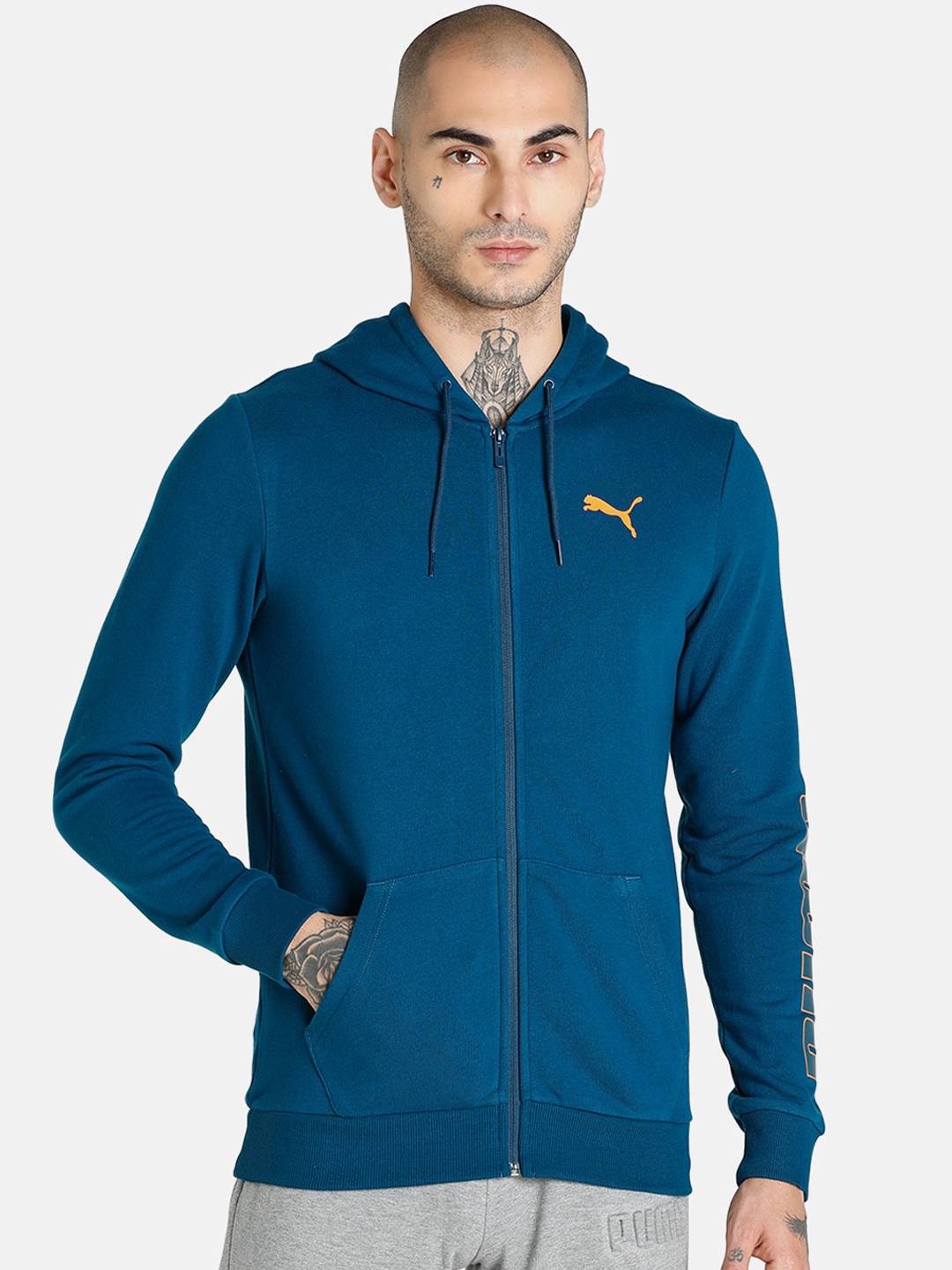 

Puma Men Slim Fit Brand Logo Sporty Jacket, Blue