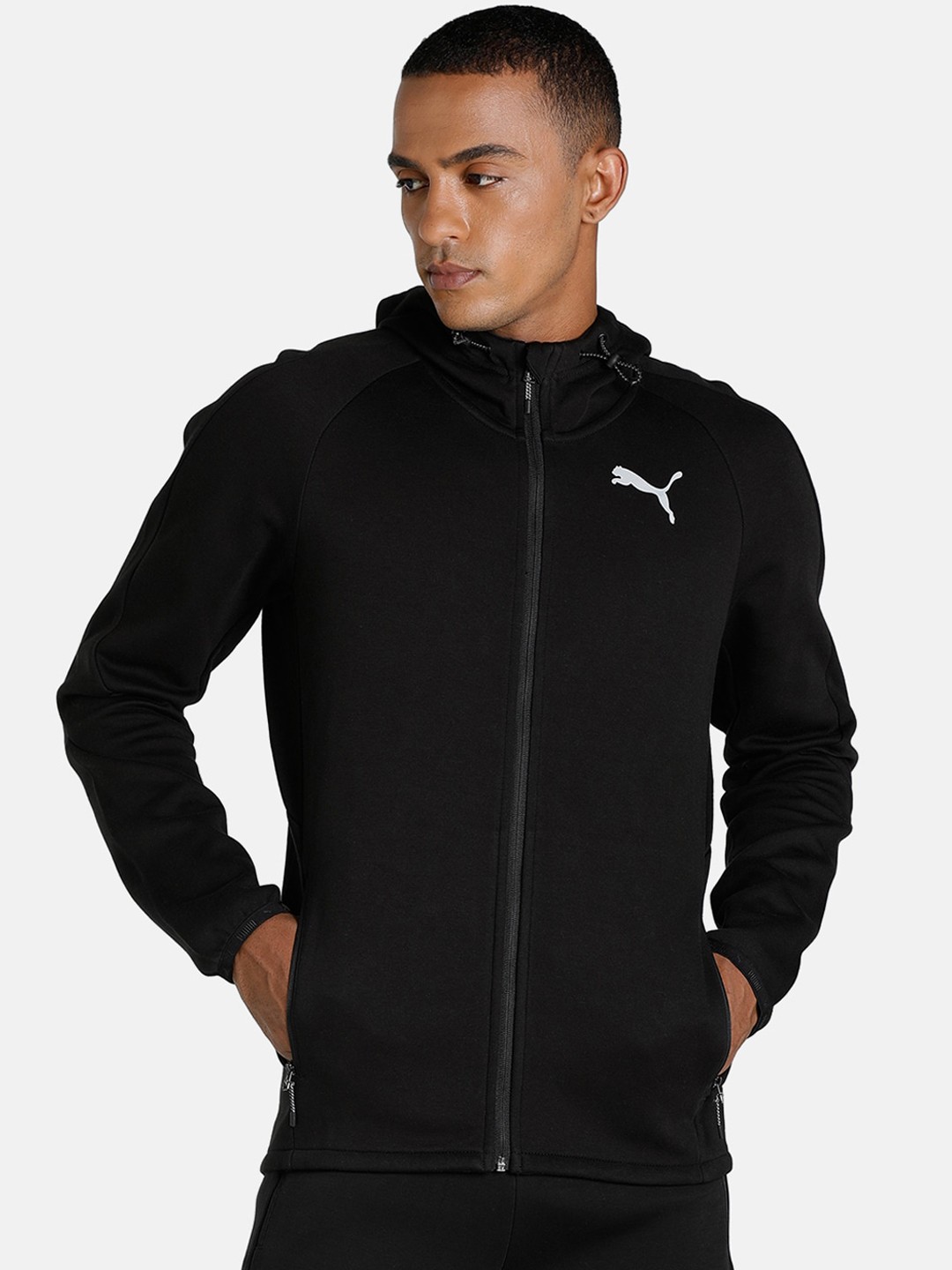 

Puma Men Black Evostripe Full-Zip Sporty Jacket