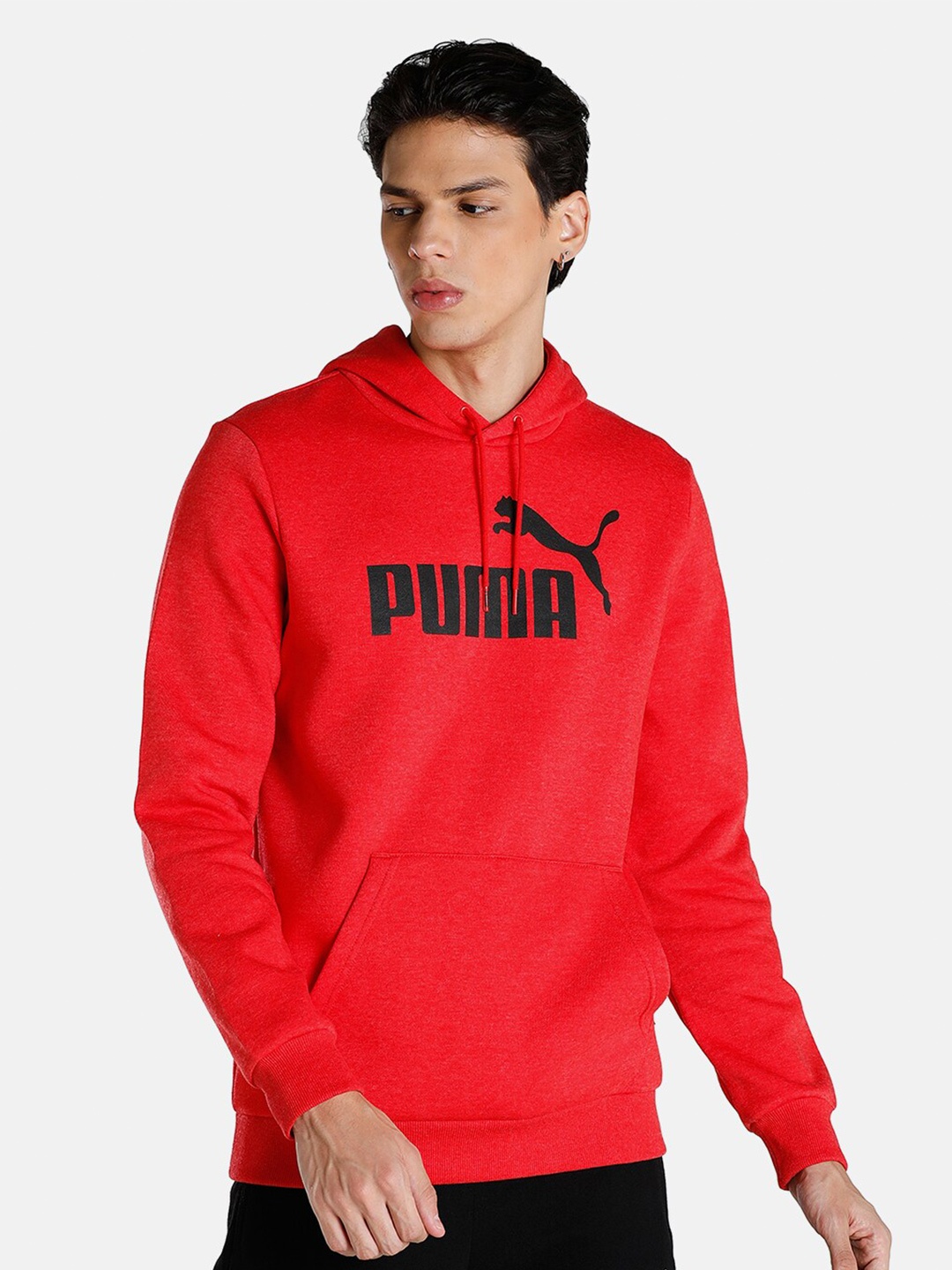 

Puma Men Red Printed ESS Heather Regular Fit Hooded Sweatshirt