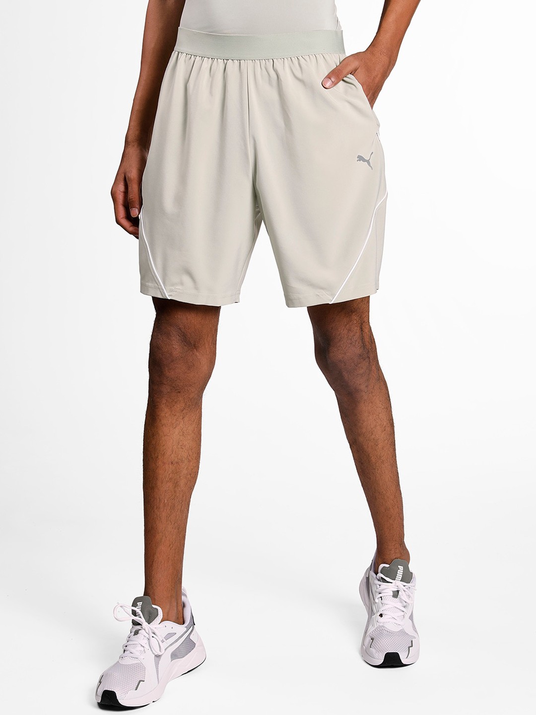 

Puma Men Beige One8 Virat Kohli Poly Relaxed Sports Shorts