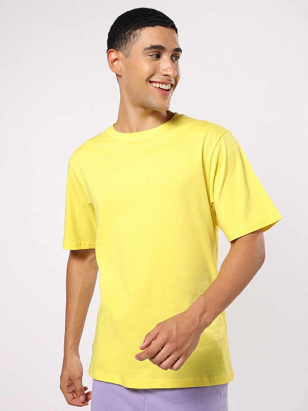 

Bewakoof Men Yellow Loose T-shirt