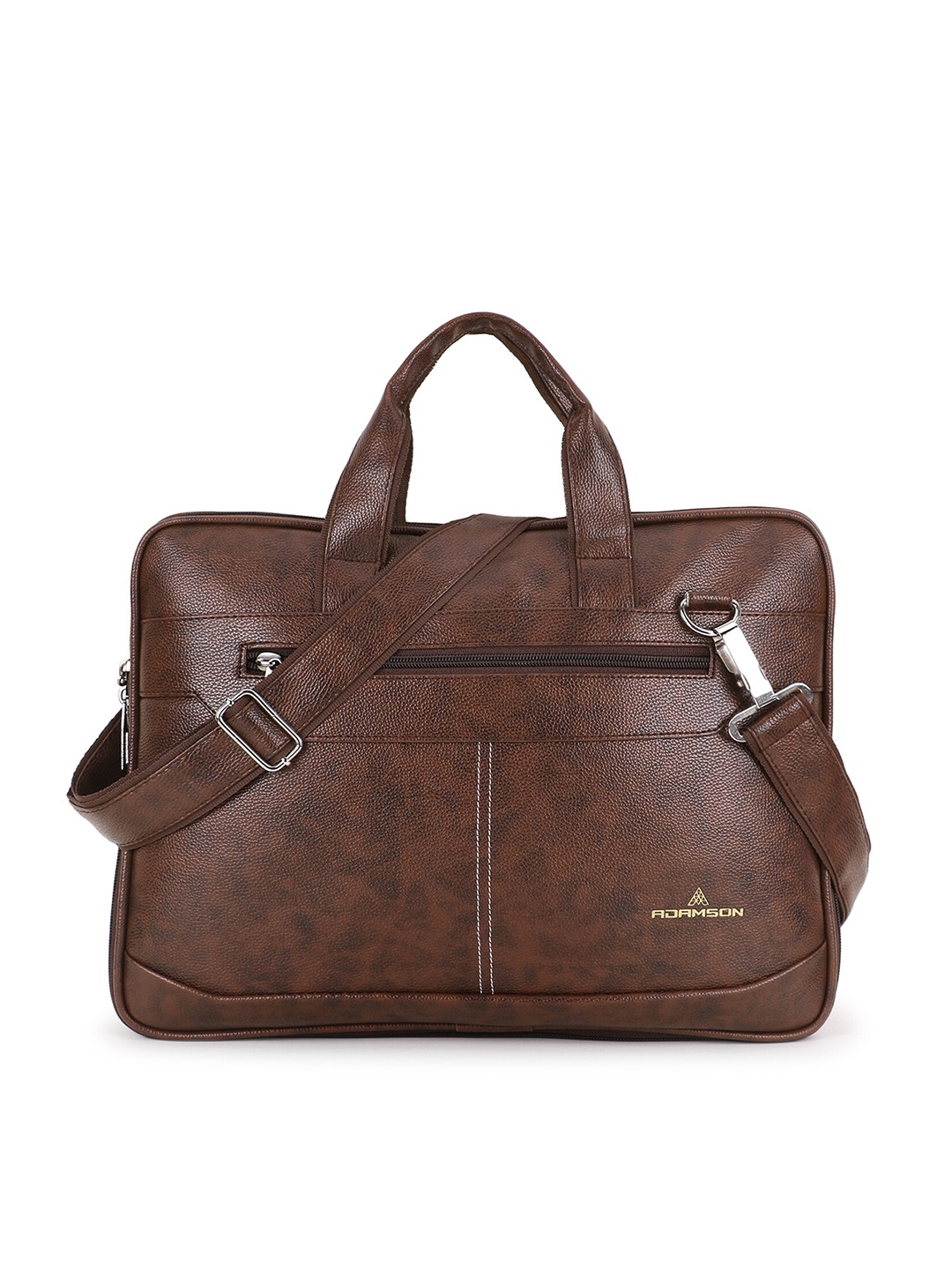 

ADAMSON Men Camel Brown Textured PU Laptop Bag