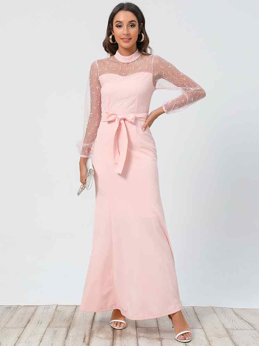 

BoStreet Pink Bodycon Maxi Dress