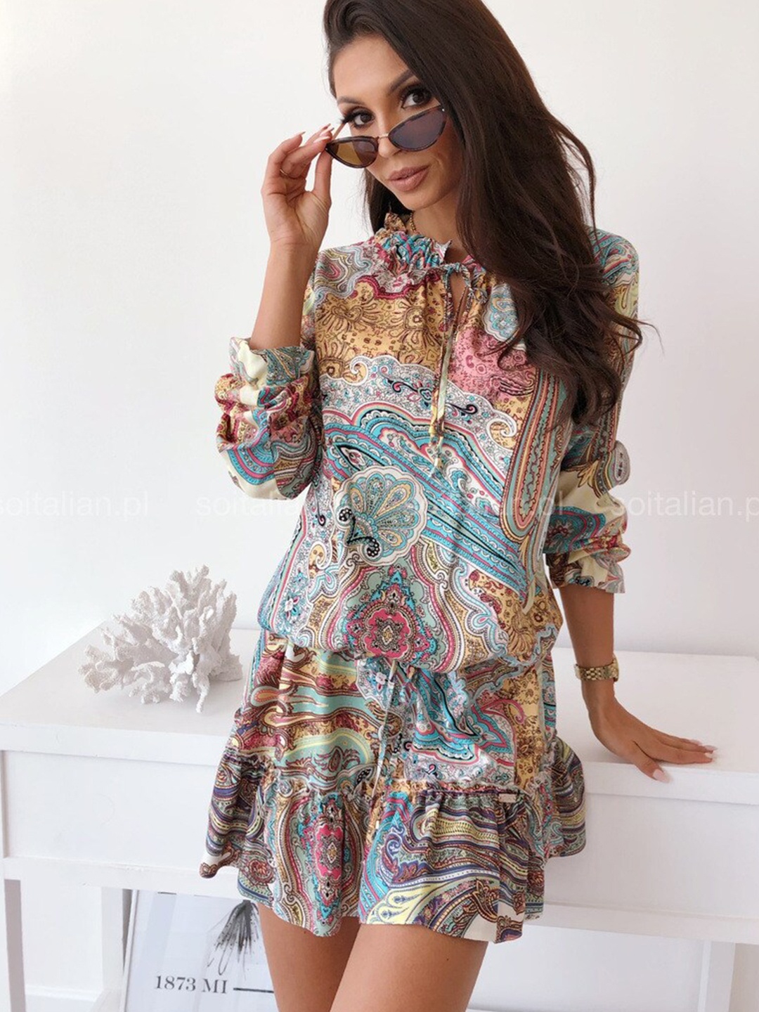 

BoStreet Blue Ethnic Motifs A-Line Dress