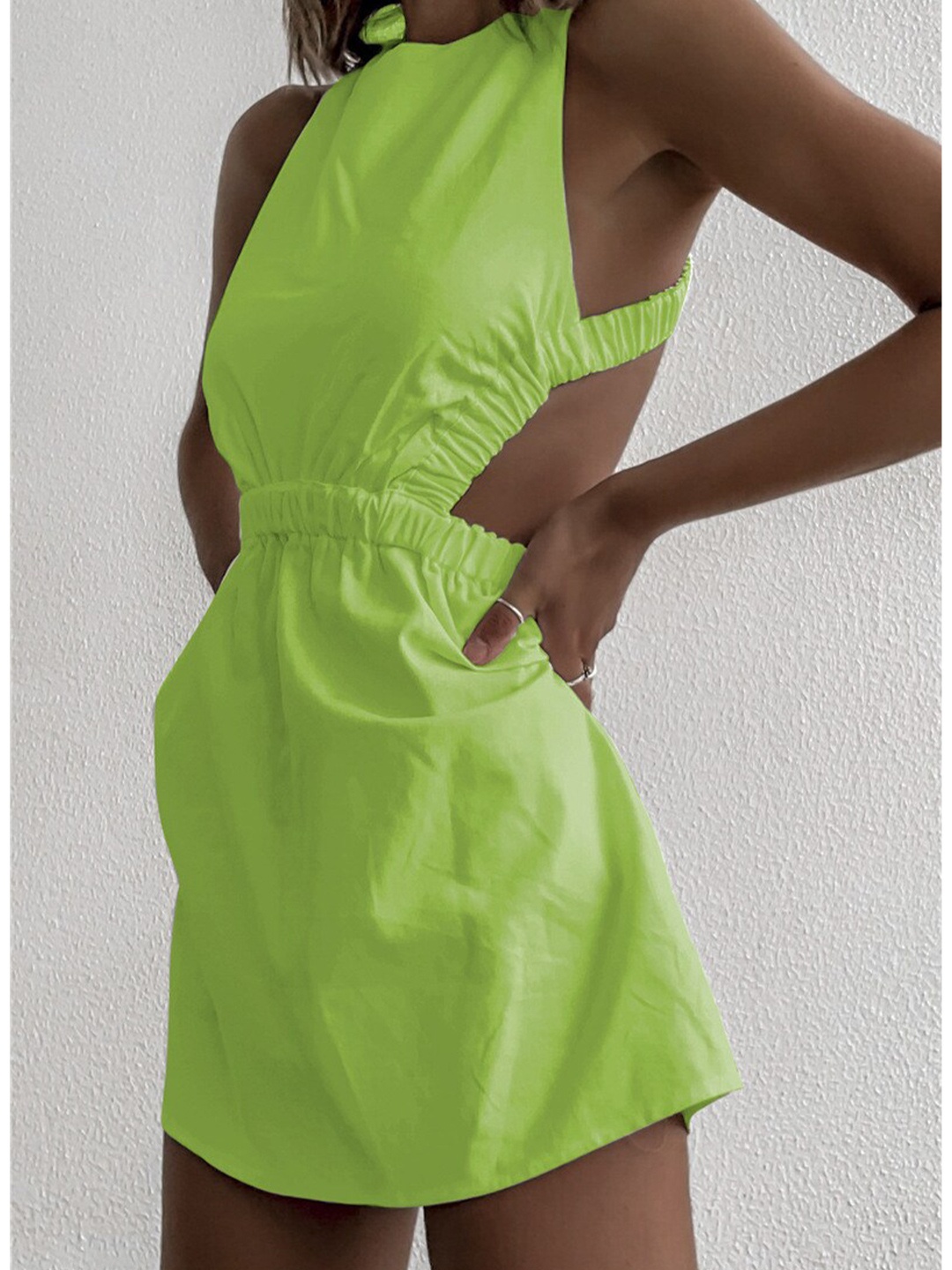 

BoStreet Women Fluorescent Green A-Line Dress
