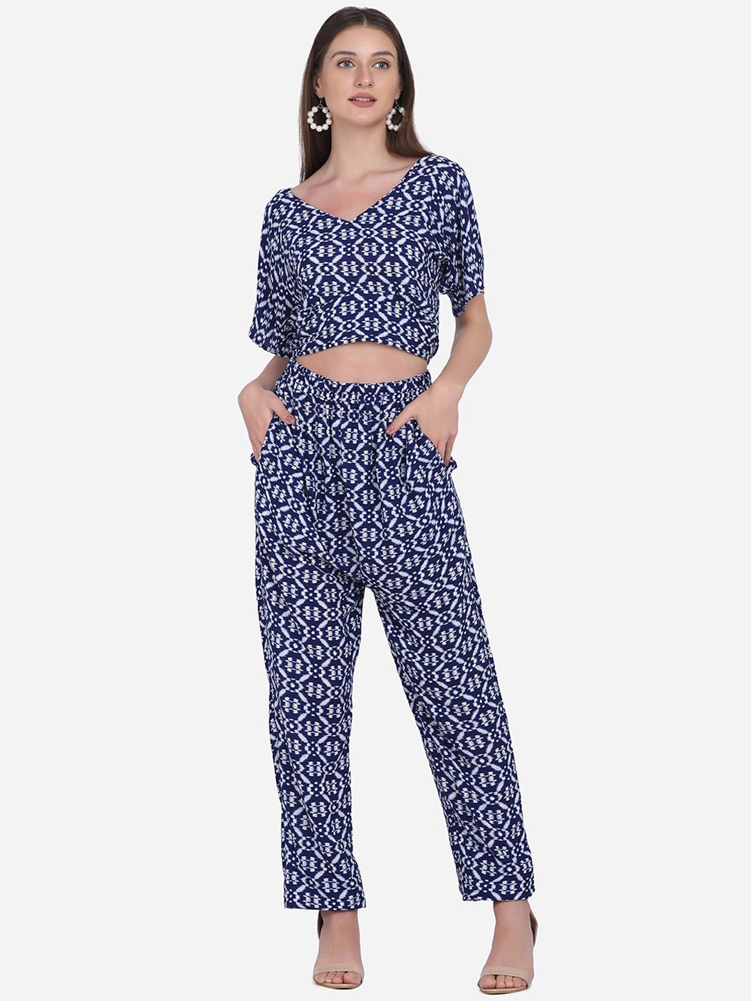 

SAKIA Women Blue Printed Co-ord Set