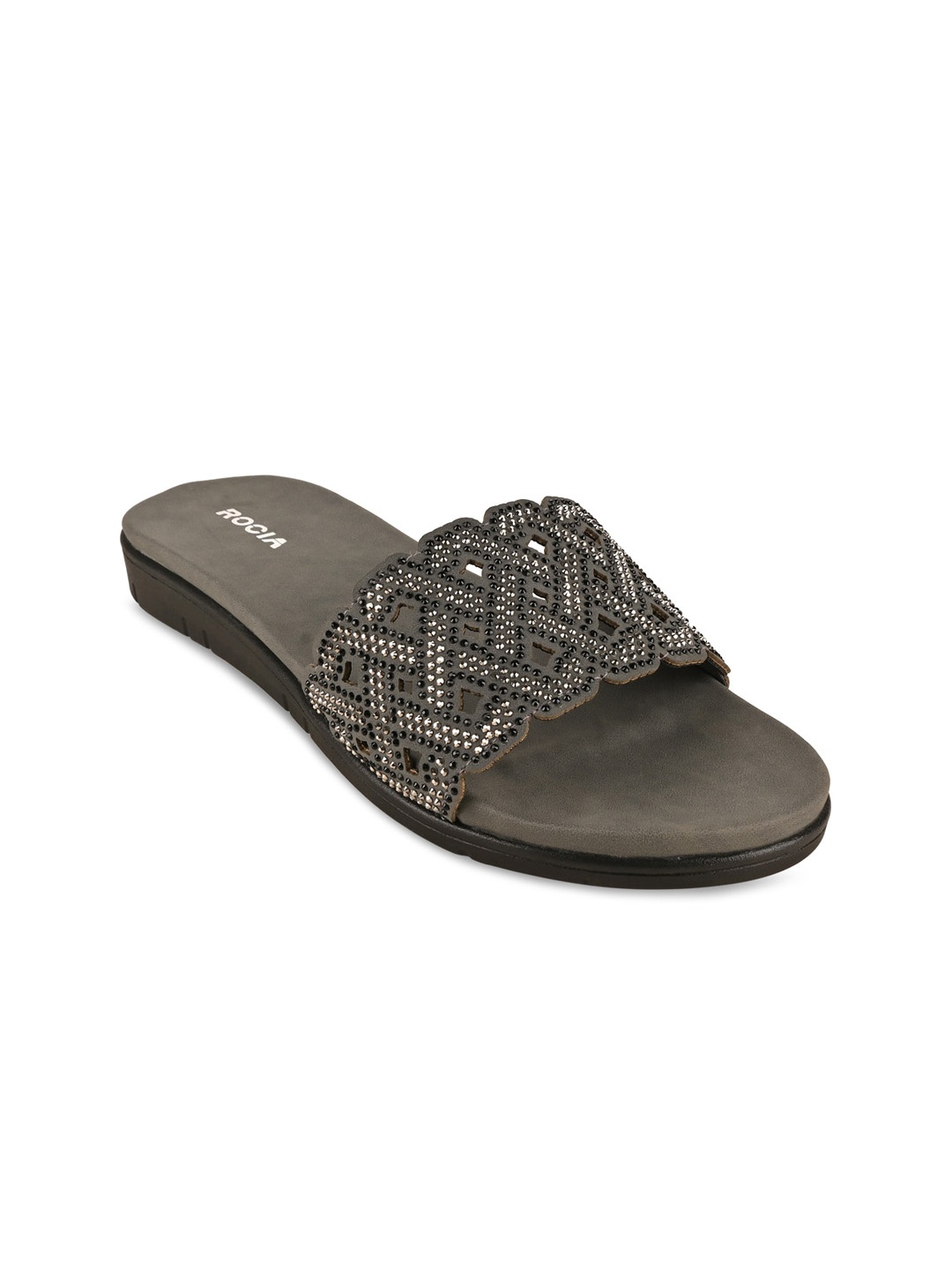 

Rocia Women Grey Party Embroidered Flats