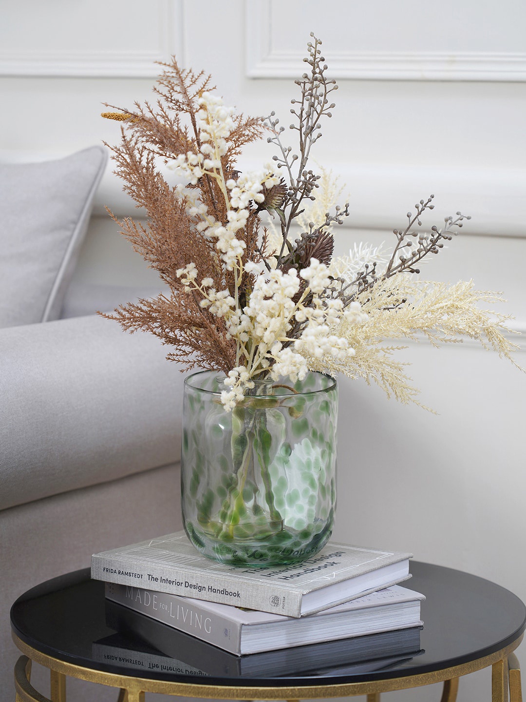 

Pure Home and Living Green Printed Flower Vase