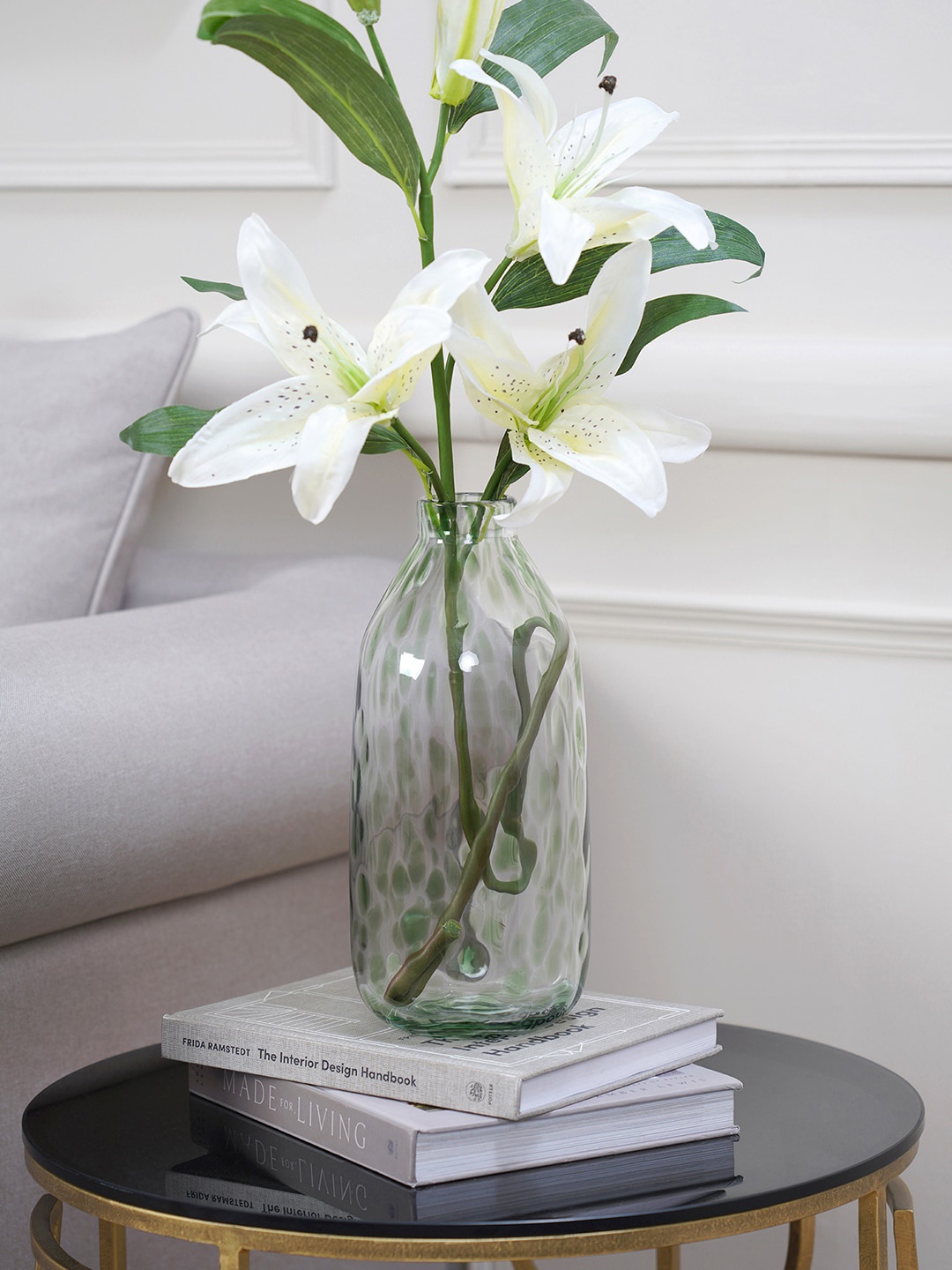 

Pure Home and Living Green Printed Cylindrical Flower Vase