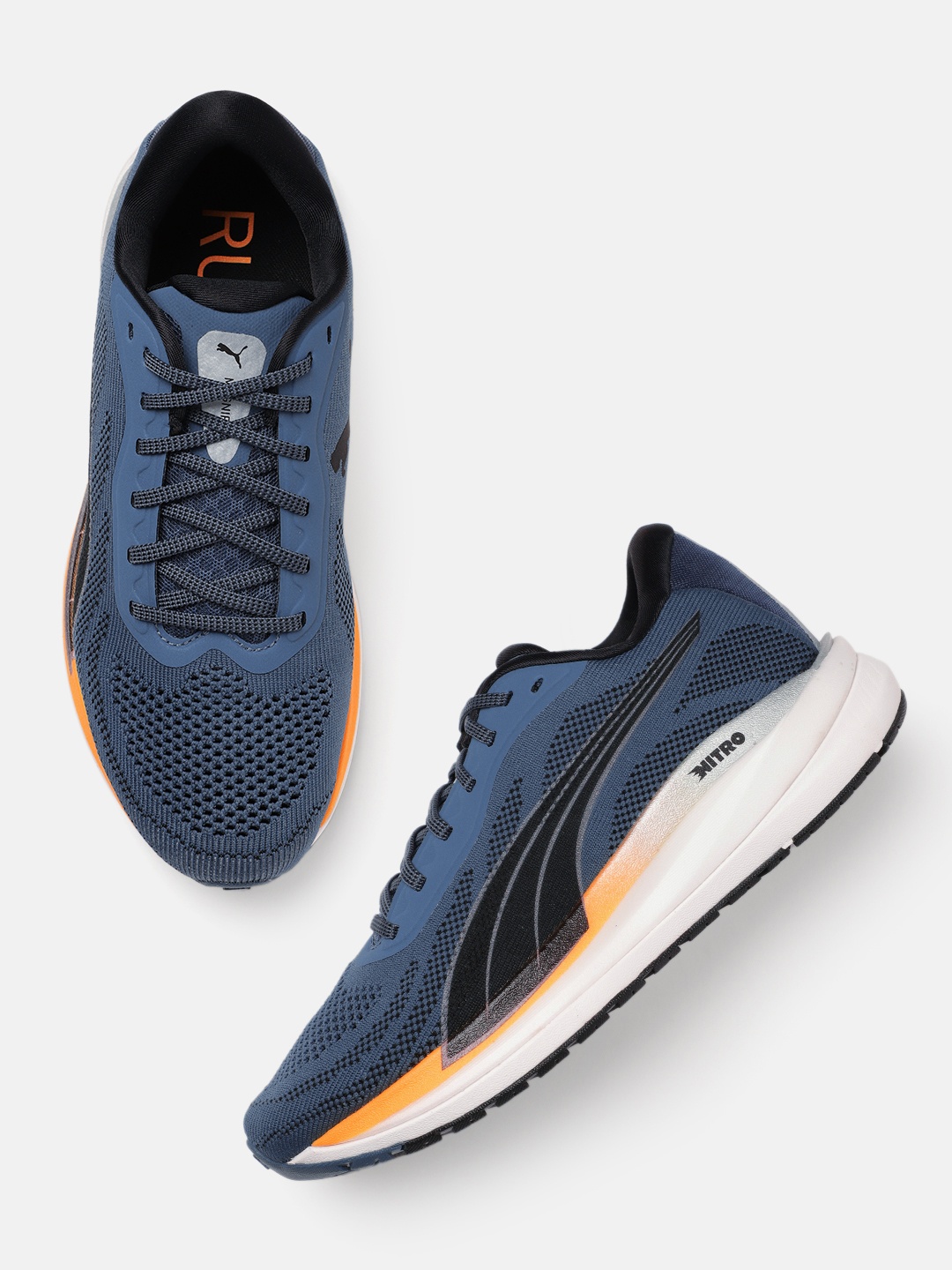 

Puma Men Grey & Blue Magnify Nitro Running Shoes