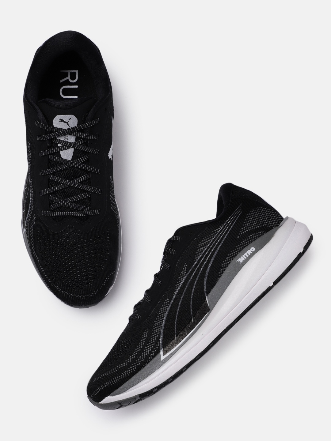 

Puma Men Black Magnify Nitro Knit Running Shoes