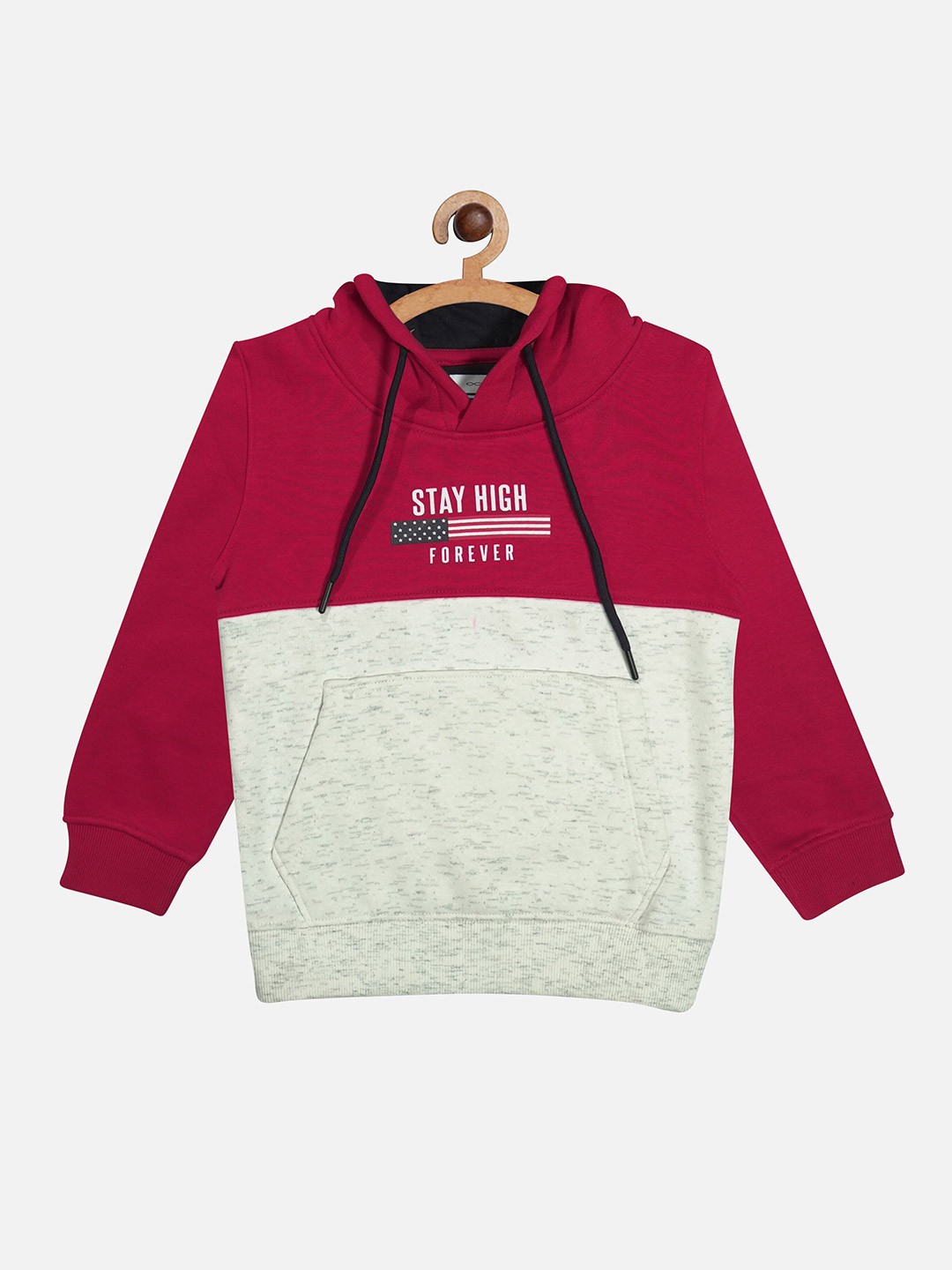 

Octave Boys Red Colourblocked Hooded Sweatshirt
