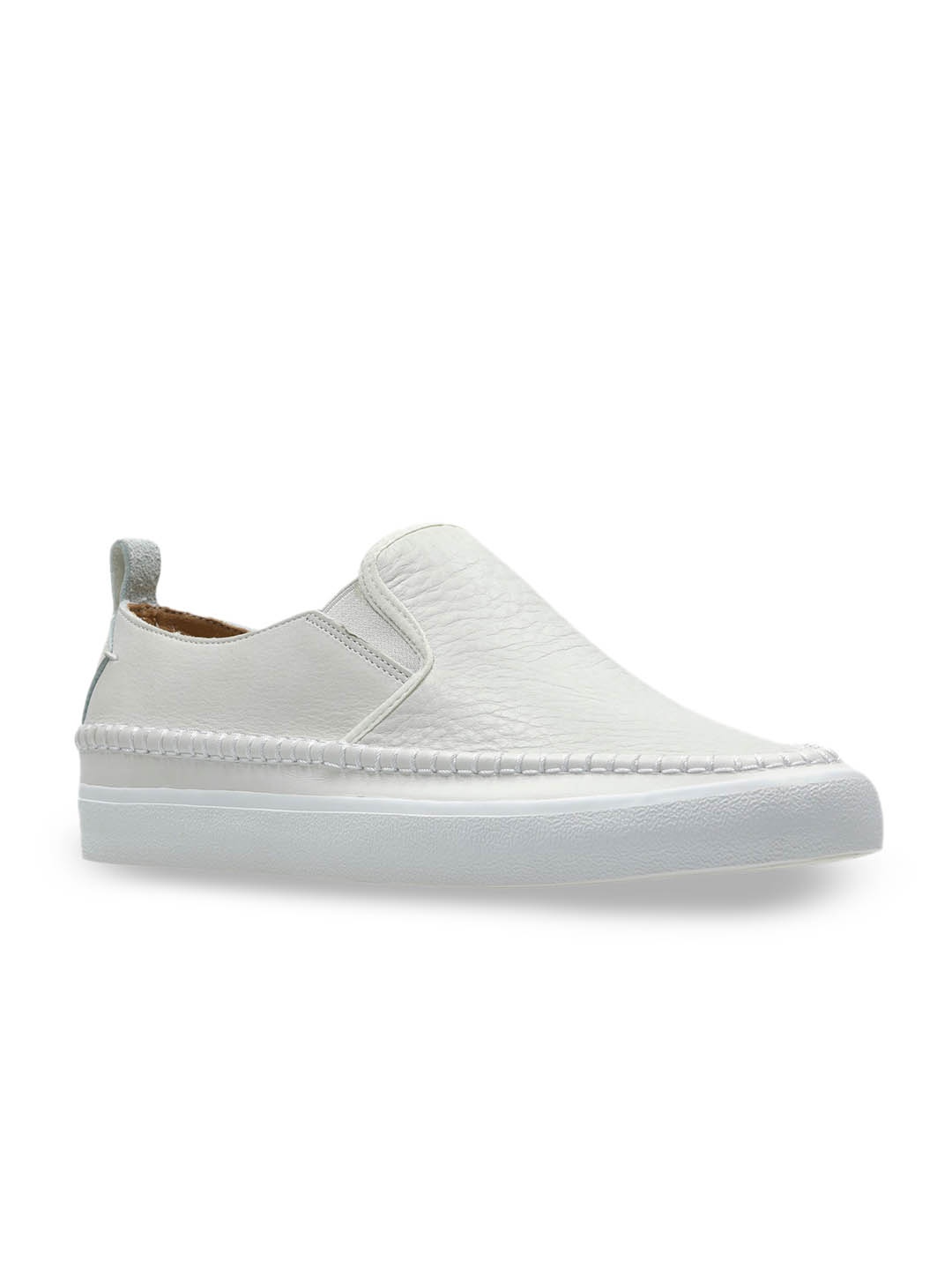 

Clarks Men White Leather Slip-On Sneakers