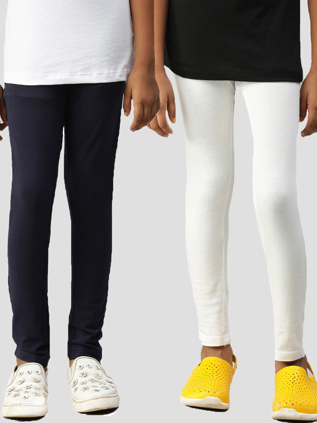 

Kryptic Girls Pack Of 2 Solid Ankle-Length Leggings, Black