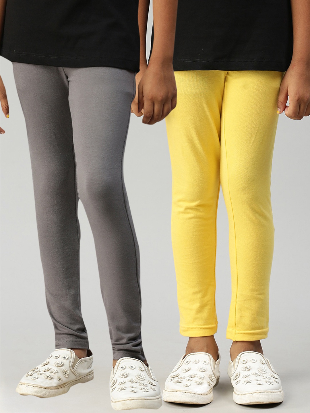 

Kryptic Girls Pack Of 2 Solid Ankle-Length Leggings, Yellow