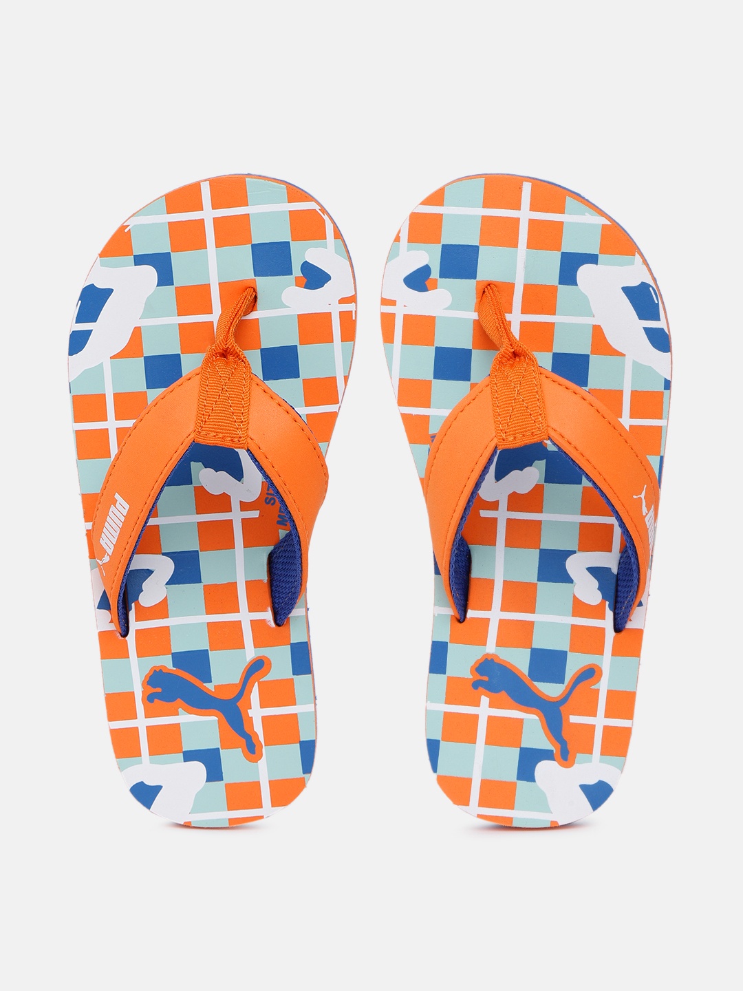 

Puma Kids Bobble Printed Thong Flip-Flops, Orange