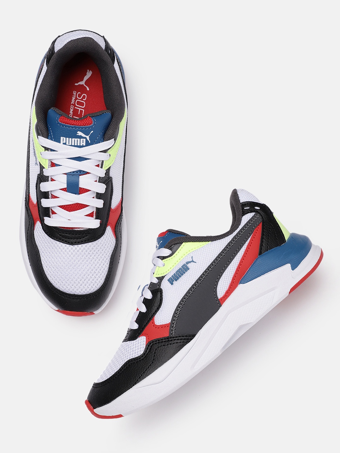 

Puma Kids White & Black Colorblocked Sneakers