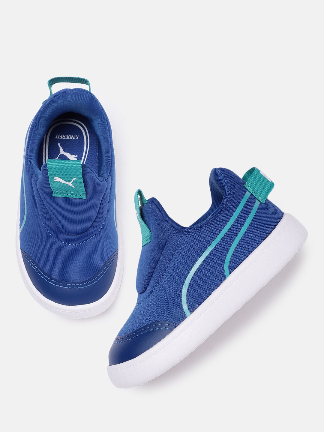 

Puma Kids Blue Courtflex v2 Slip-On Sneakers