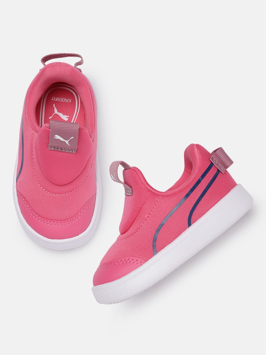 

Puma Kids Pink Courtflex v2 Slip-On Sneakers