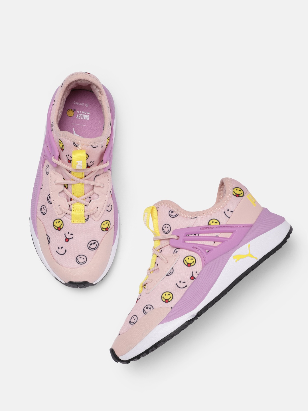 

Puma Kids Purple Pacer Future SMILEYWORLD Printed Sneakers