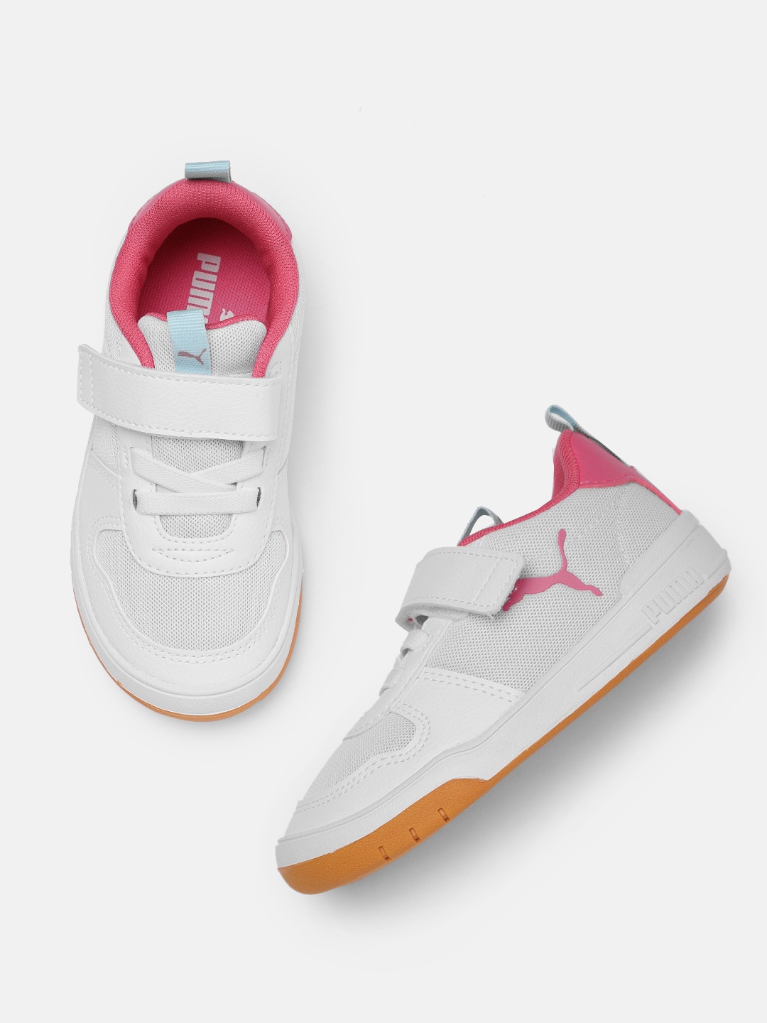 

Puma Kids White & Pink Mutliflex Sport Colourblocked Sneakers