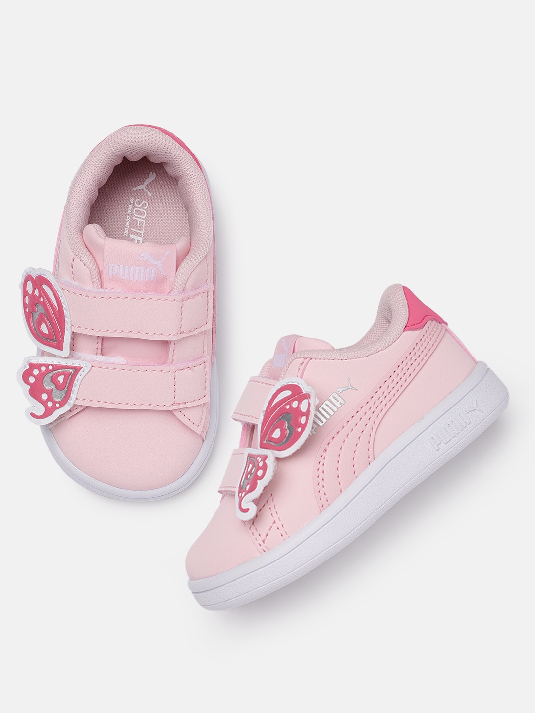 

Puma Girls Pink Smash V2 Colourblocked Sneakers