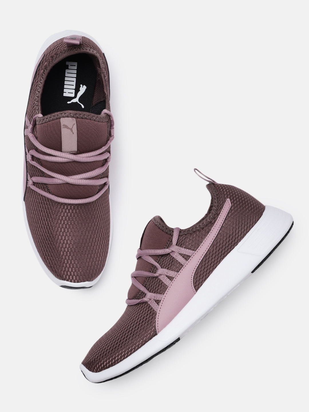 

Puma Women Mauve Pink Solid Regular Loop X Casual Sneakers