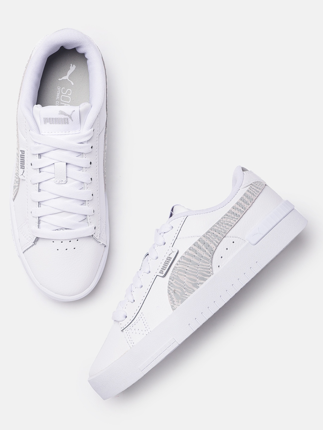 

Puma Women White Jada AP Printed Leather Sneakers