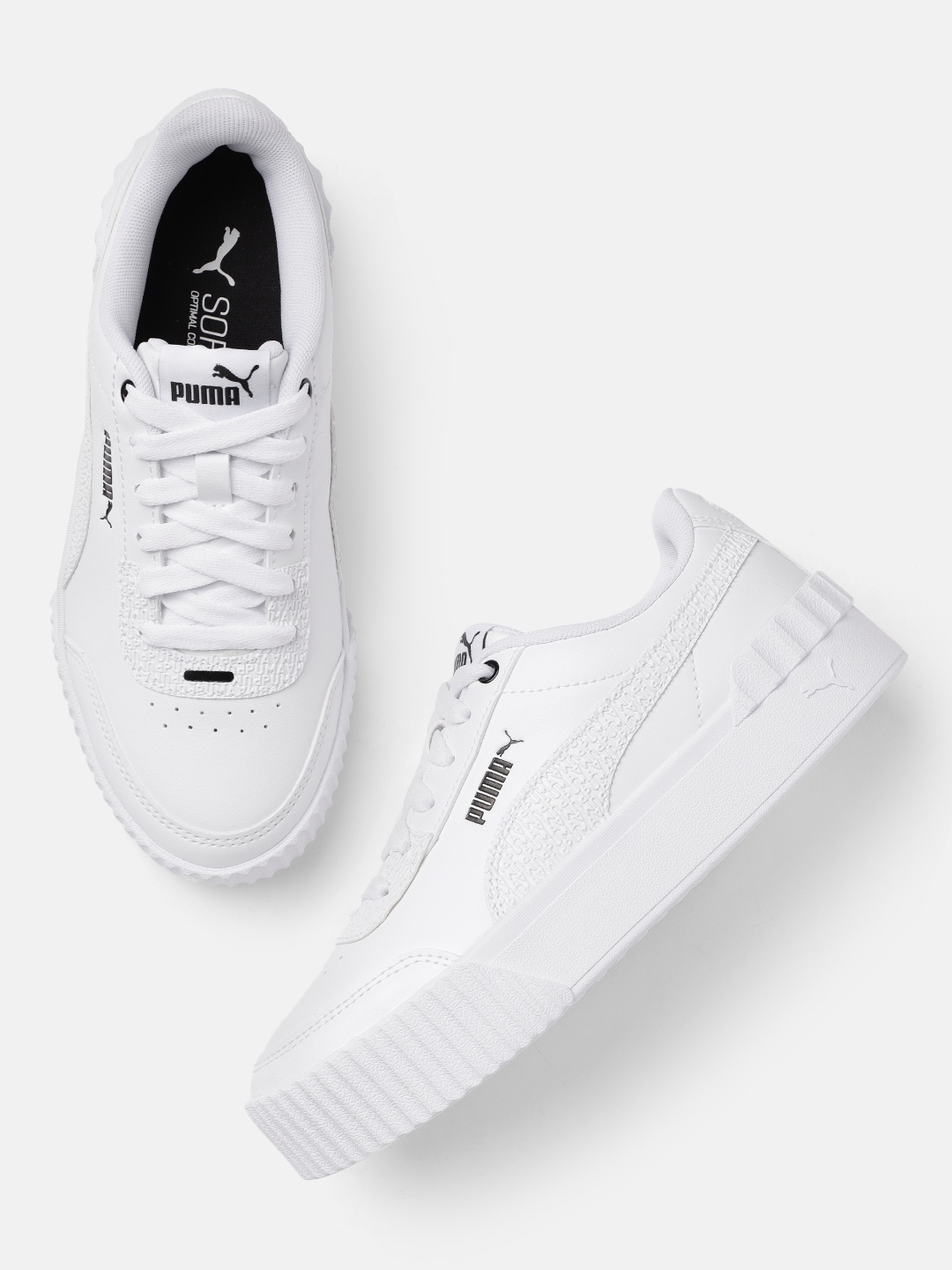 

Puma Women White Carina Lift Mono SoftFoam Sneakers