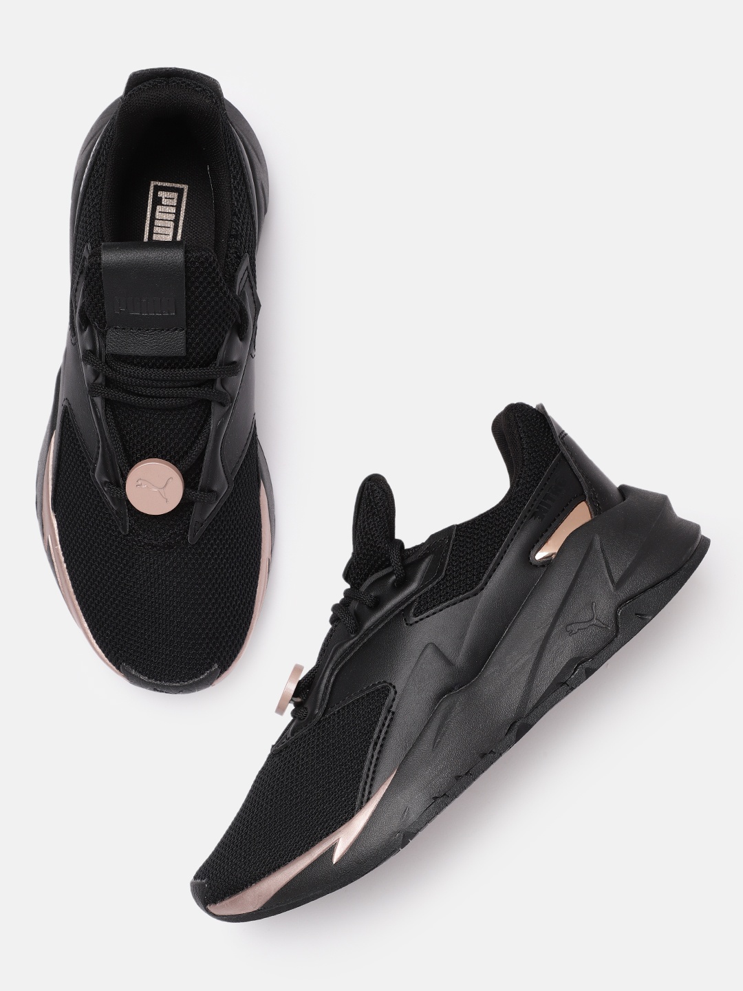 

Puma Women Leather Trainers, Black