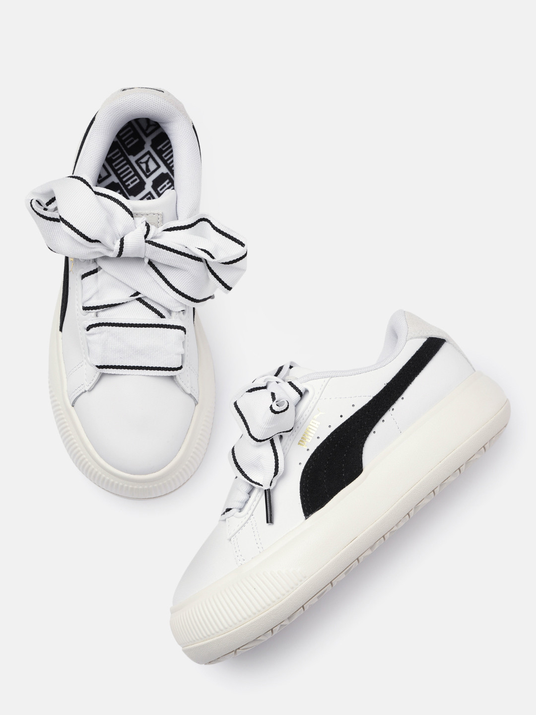 

Puma Women White Mayu Heart Leather Sneakers