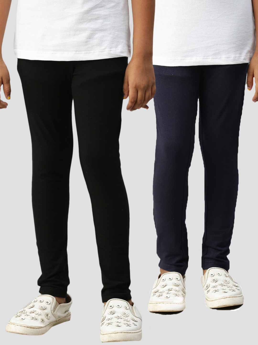 

Kryptic Girls Pack Of 2 Solid Ankle-Length Leggings, Black