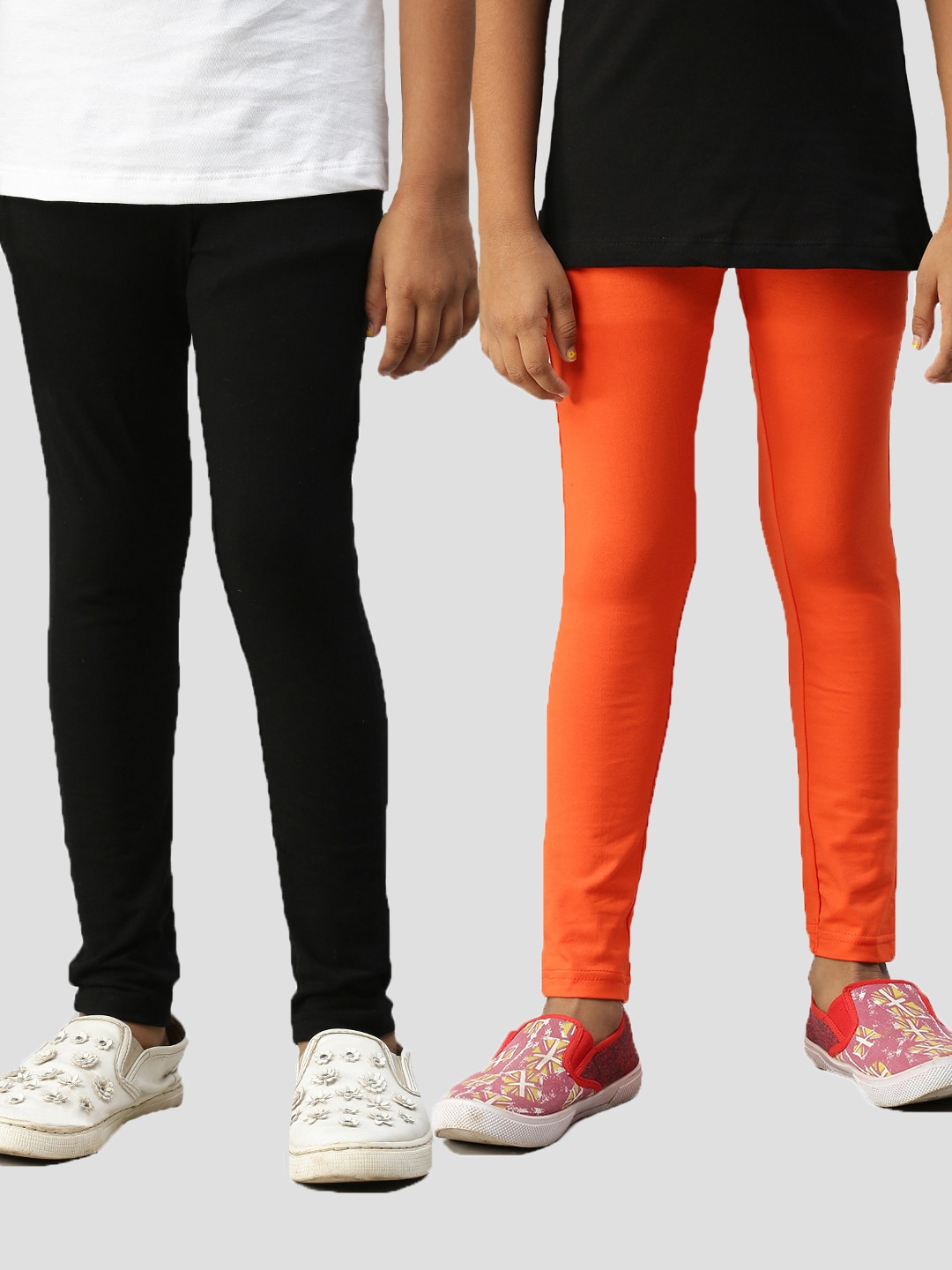 

Kryptic Girls Pack Of 2 Solid Ankle-Length Leggings, Black