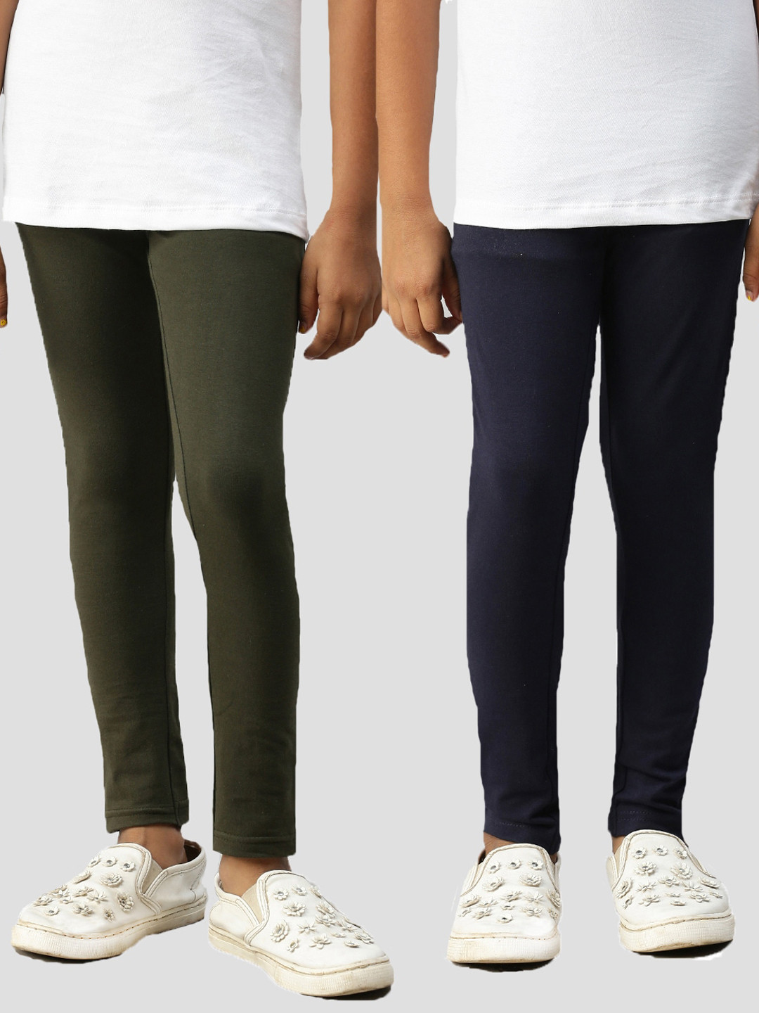 

Kryptic Girls Pack Of 2 Solid Ankle-Length Leggings, Olive