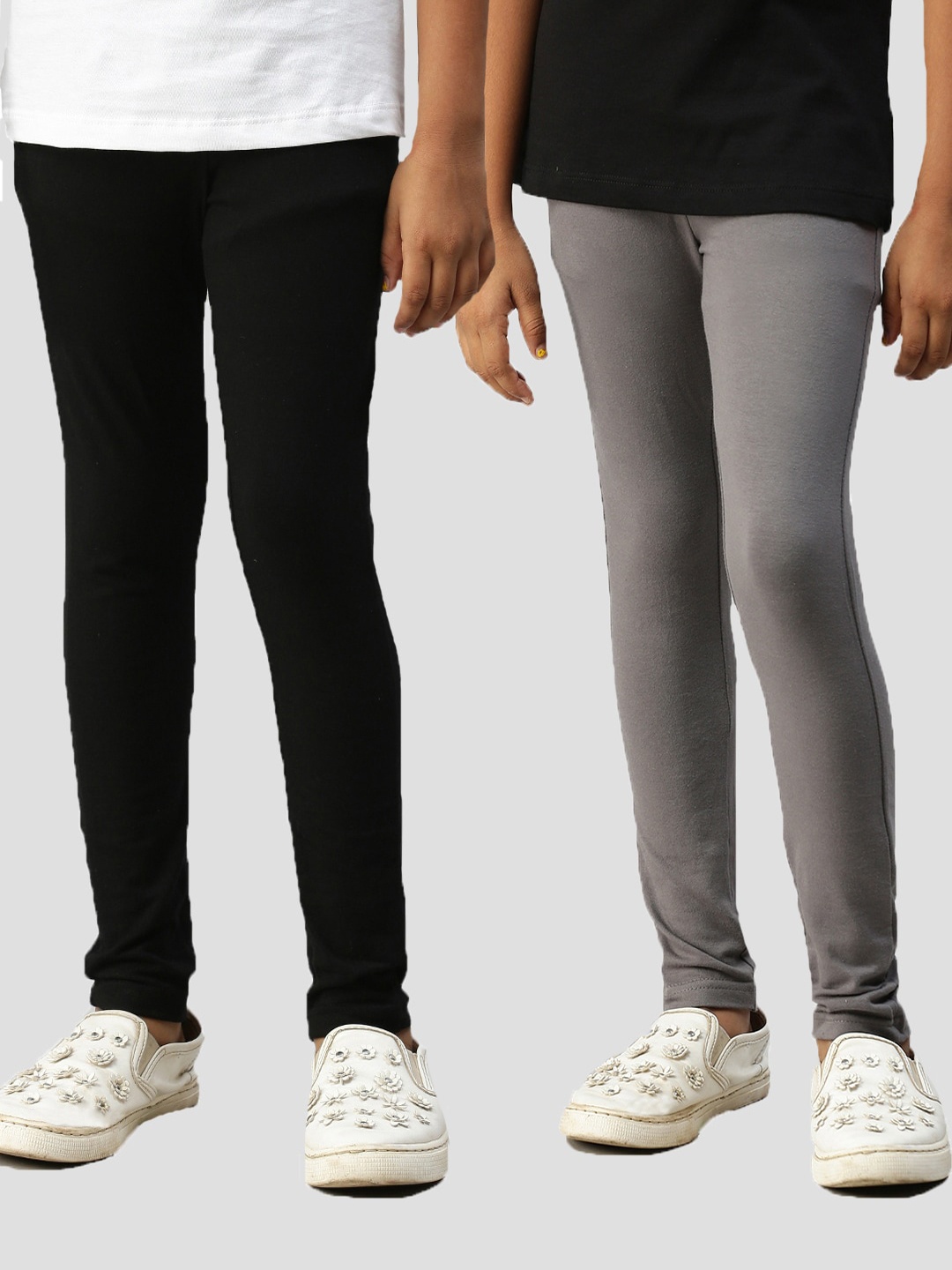 

Kryptic Girls Pack Of 2 Solid Ankle Length Leggings, Black